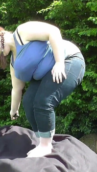 Thick with huge tits fucked by swingers outdoors!