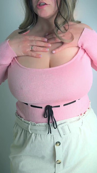 Huge Breasts Dancing in a Pink Blouse