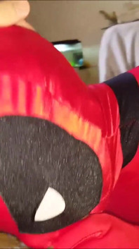 Zentai Deadpool mädchen kostüm blowjob