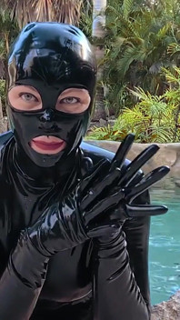 Worship Your Rubber Goddess by the Pool