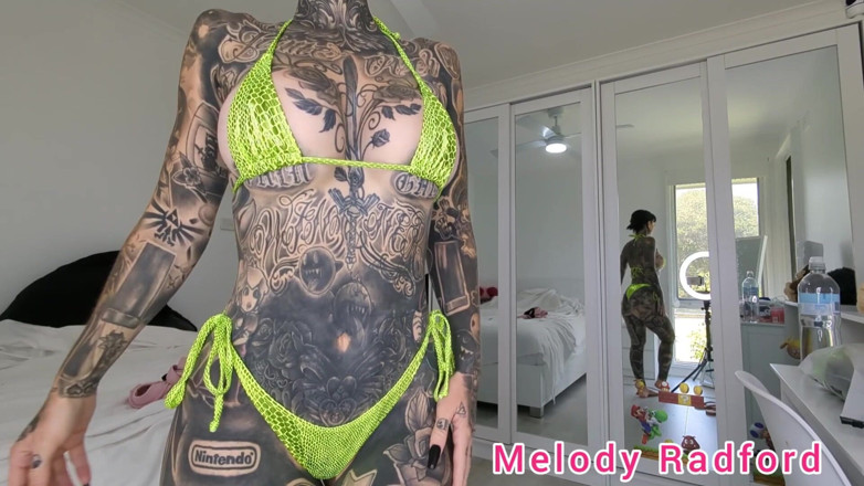 Melody Radford: Yellow Snake Skin Micro Bikiny Try on Haul Melody Radford