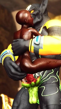 Anubis šuká tvrdě sexy ebenovou otrokyně v egyptském chrámu