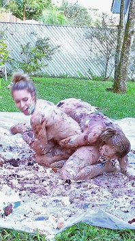Tight Babes Getting Naked and Messy in Cake!