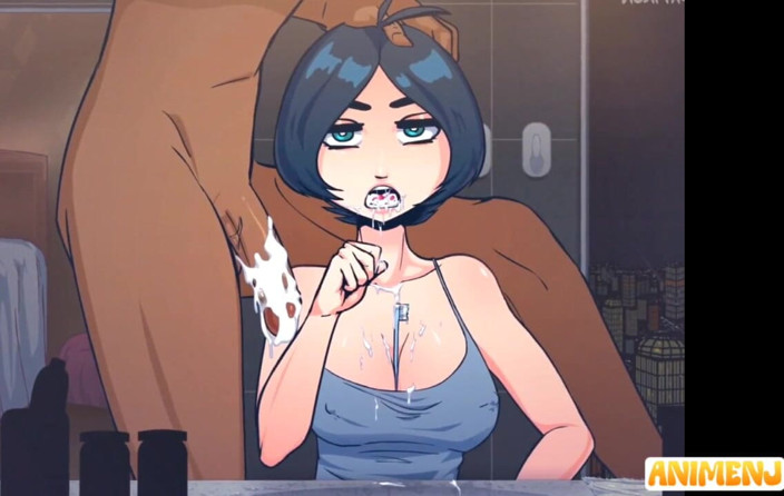 Animebdnj: O fată cu părul scurt este futută în față când timpul...