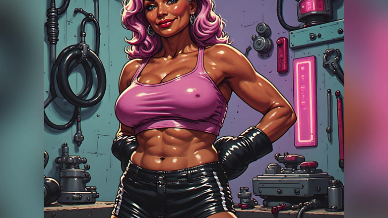 AI Porn: Bella forma arte delle ragazze dai capelli rosa