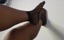 Mara Exotic: Just Feet in Fishnets Socks Tease