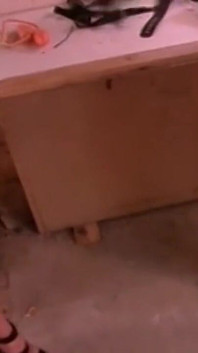 Mature Brunette Stretched Wide by Gloved Fist in Garage