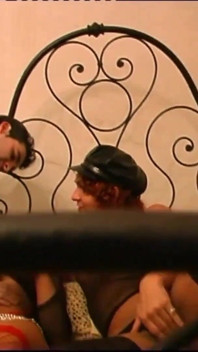 Two Hot Trannies Masturbate and Then Get Ass Fucked and Cummed in Mouth by Big Vintage Cock