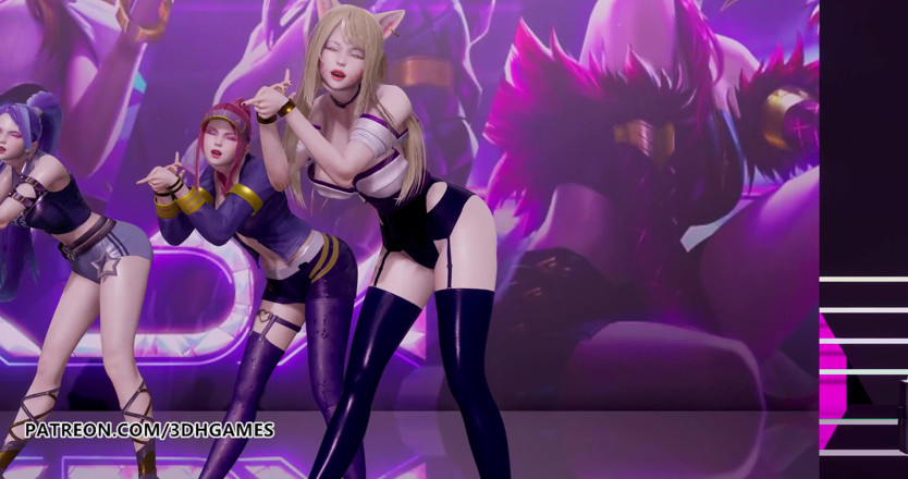 3D-Hentai Games: Black Pink - Bagaimana awak Suka Striptis itu, Ahri, Akali, Evelynn,...