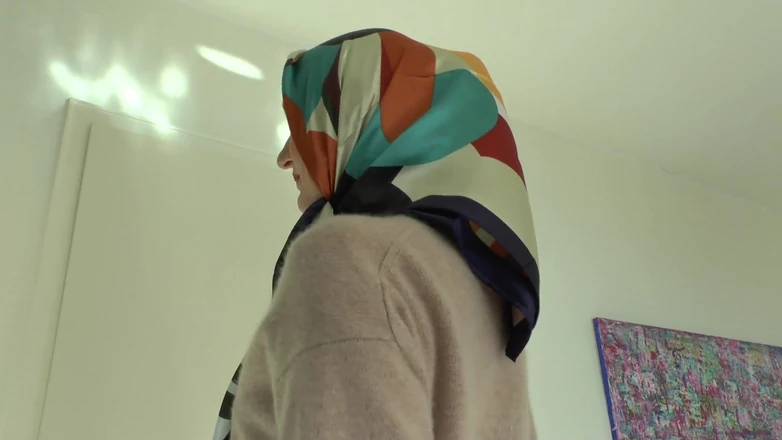 Lady Victoria Valente: Beautiful Satin Headscarf Demonstration, JOI Lady Victoria Valente