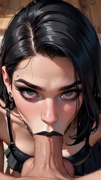 Anime Ai tetovaná dívka dává kamarádovi orální sex, na který nikdy nezapomene