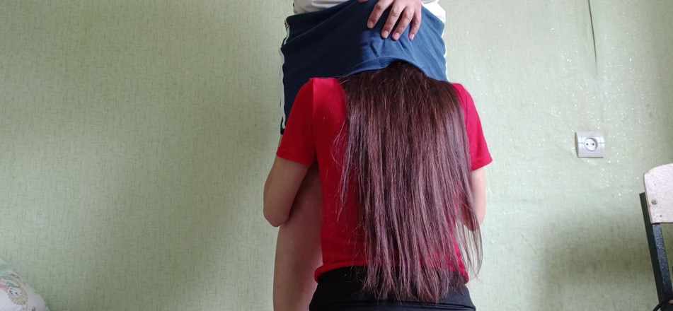 Lesbian-illusion: My Shy Neighbor Climbed Under My Skirt Without Asking, but...