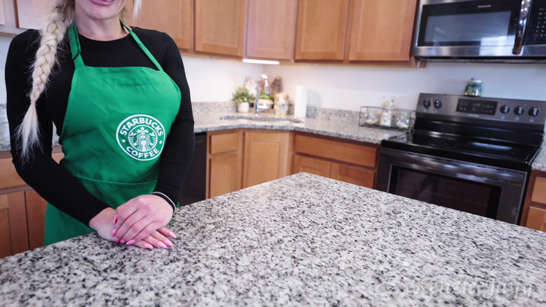 Kenziee Jayy: Busty Starbucks Barista Squirts All Over BBC and Swallows Cum...