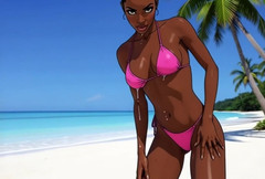 Octopussy Lovers Club: Ebony Girl Sex on the Beach. African Girl. Cartoon. the...