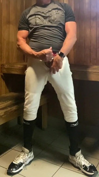 Jacked Baseball Player Jockdad87 Edges in the Sauna Again