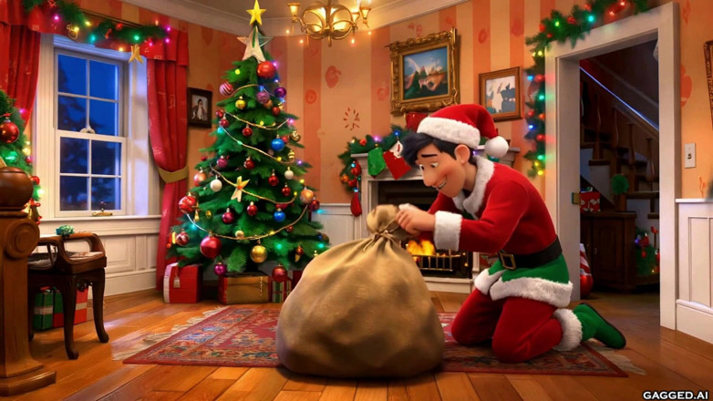 Gagged AI Cartoons: Sua ex no Natal
