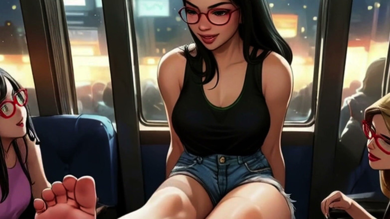 Spicy Toons: Lin Plays Footsie on the Train 2