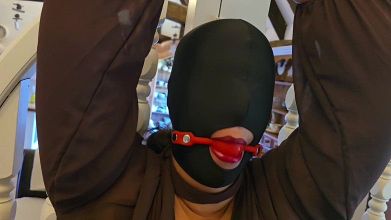 Slutty Ms B: Ball Gagged and Touched up