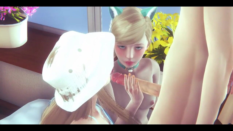 HentaiTubes: Hentai Senza censure - catgirl bionda e amica vengono scopate più...