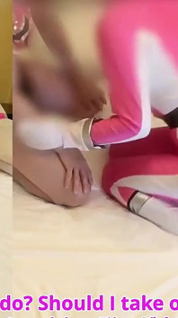# 163 Sexo de heroína japonesa, é melhor que ele ... um casal curtindo cosplay de ranger rosa | Conversa suja diária