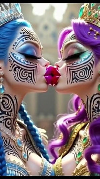 Beautiful Elves Princess Kissing, Ai Animation