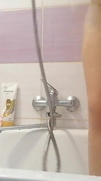 Amateur Wife Shaves Her Legs. Amateur Wife with Hairy Pussy, Big Tits, Big Ass.