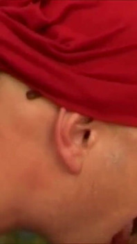 Moans while two cocks in the 'open fuck her pussy