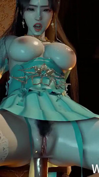 Model 3D super sexy în costum s-a futut atât de tare în cur