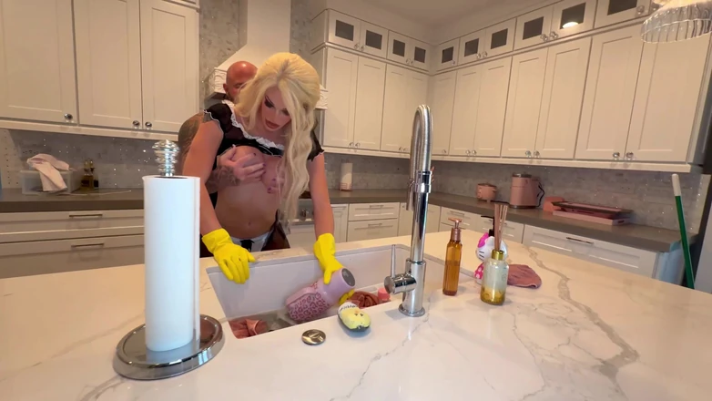 BigDann: Free Use Blonde Trans Maid Big Tits Gets Railed While...