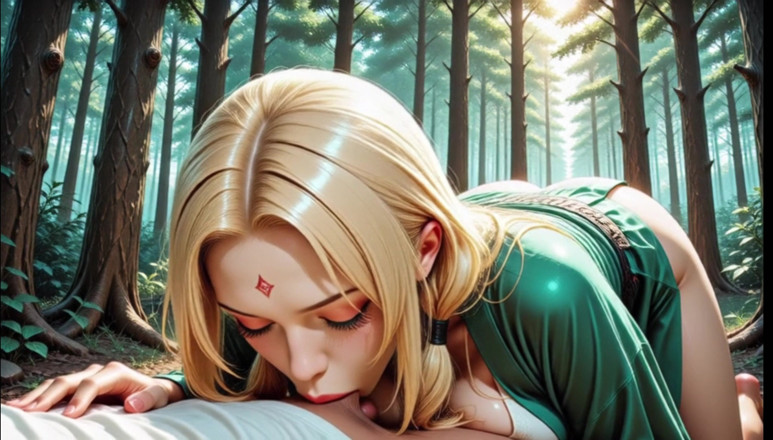 Sdanimacionescol: Tsunade Jiraiya Divoký sex v lese a onsen kouření hluboké...
