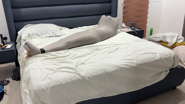 Mean Asian Wife: Mummified in Pantyhose Cocoon Vulnerable Encased Inside Nylon