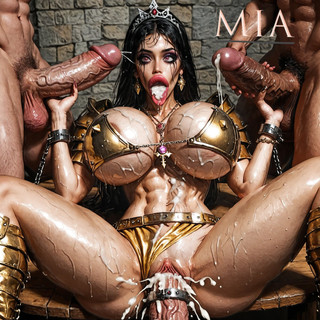 Ai Dungeon Sluts: Ai Latina fängelsehåla slampa Mia del 3: Mia får kinderna klappade!