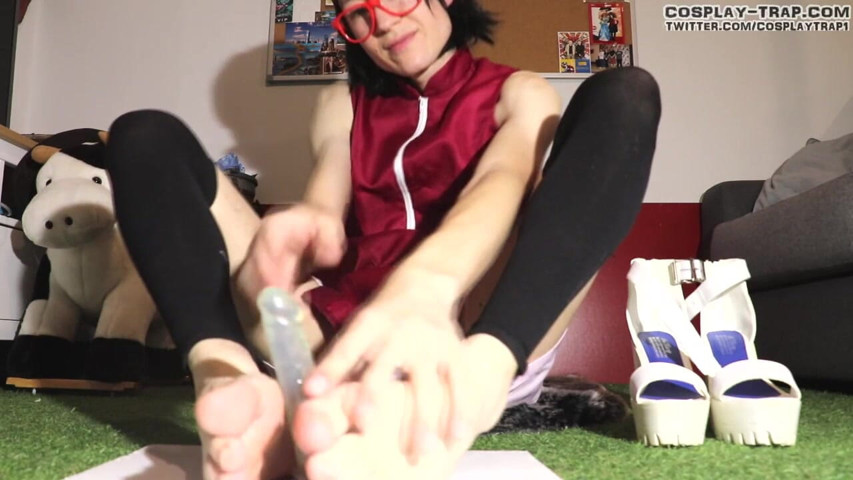 Sarada Feet and Ass Play Trap Cosplay Teaser (Cosplay Trap)