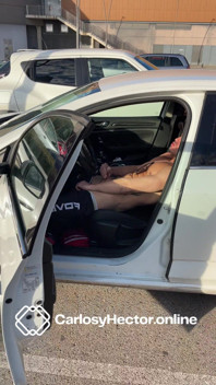 Parking Lot Jerk off - Stroking Hard Near the Decathlon, Risking It All