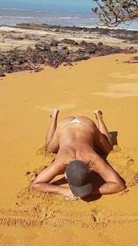 Ladysilva Crossdresser Showing off Her Hot Ass in Panties on the Beach