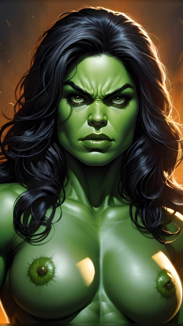 LustRender: Хтивий смарагдовий powerhouse fantasy ai арт слайд-шоу