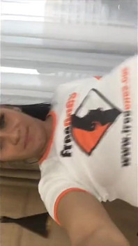Huge Tits Babe Helen Star Selfie Making and Bouncing Boobs