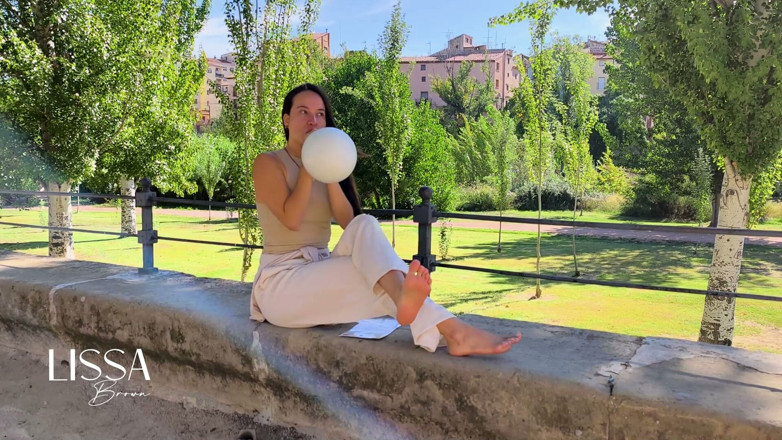 Lissa Brown: Inflating and Popping Them with Bare Feet Outdoors
