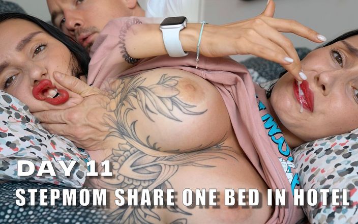Kisscat: Dag 11 - stiefmoeder deelt hotelkamer met stiefzoon en krijgt verrassing sperma...
