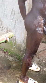 Outdoor Shower Takes Into Wide Cumshots