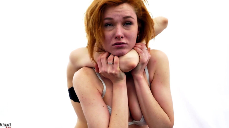 Defeated Sex Fight: Hot red head vs sexy blondie love to fight
