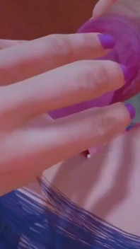 La ragazza giapponese calda con i capelli blu può gestire bene il grosso cazzo: 3d hentai
