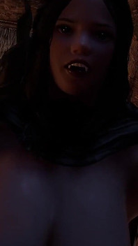 Serana il vampiro cavalca un cazzo in cima | Skyrim Hentai Parodia