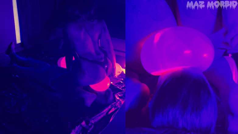 KinkyFemdomTV: UVバルーンの破裂と顔座りのファットミストレス・パトリシア