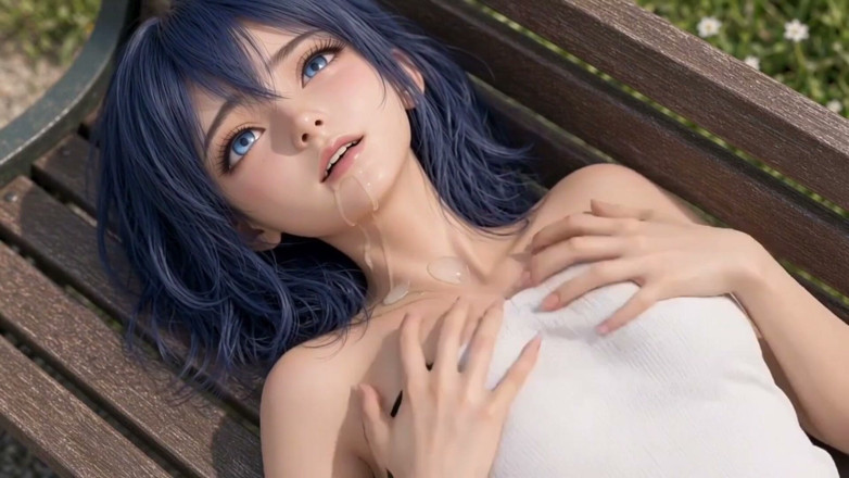 Wertstofsamler: 3D Anime workfreak, 5 milionů Zobrazení Speciální, modrovlasá Anime Dívka v...