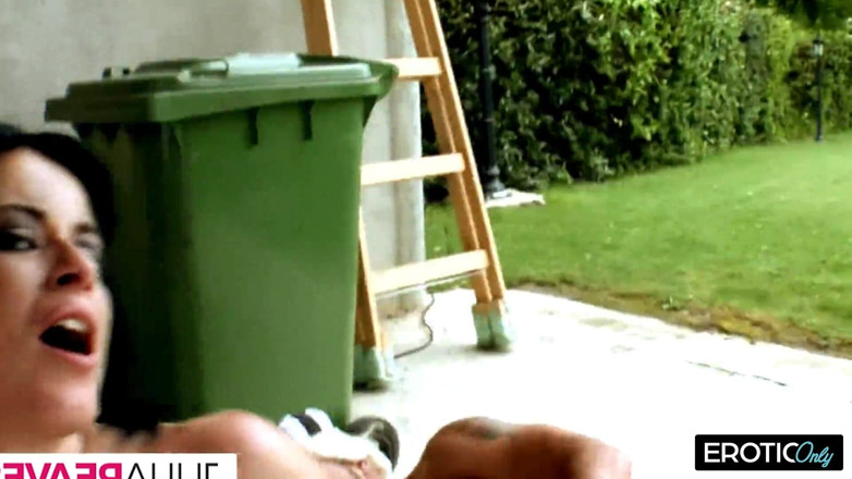 Onlyvids: Brunette Takes Deep Hard Cock in Outdoor Scenes