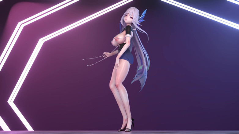 MikuMotion: Ner nippel kedjor bodycon kjol striptease