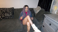 Crossdresser sofa play