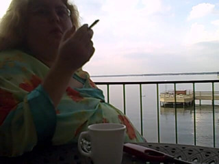 BBW nurse Vicki adventures with friends: BBW early morning smoke and coffee