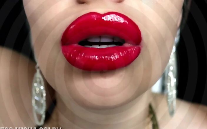 Goddess Misha Goldy: Lippenverslaving training! Word helemaal hersenspoeld! Goon aftrekken 9
